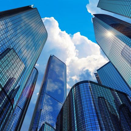 Modern business buildings