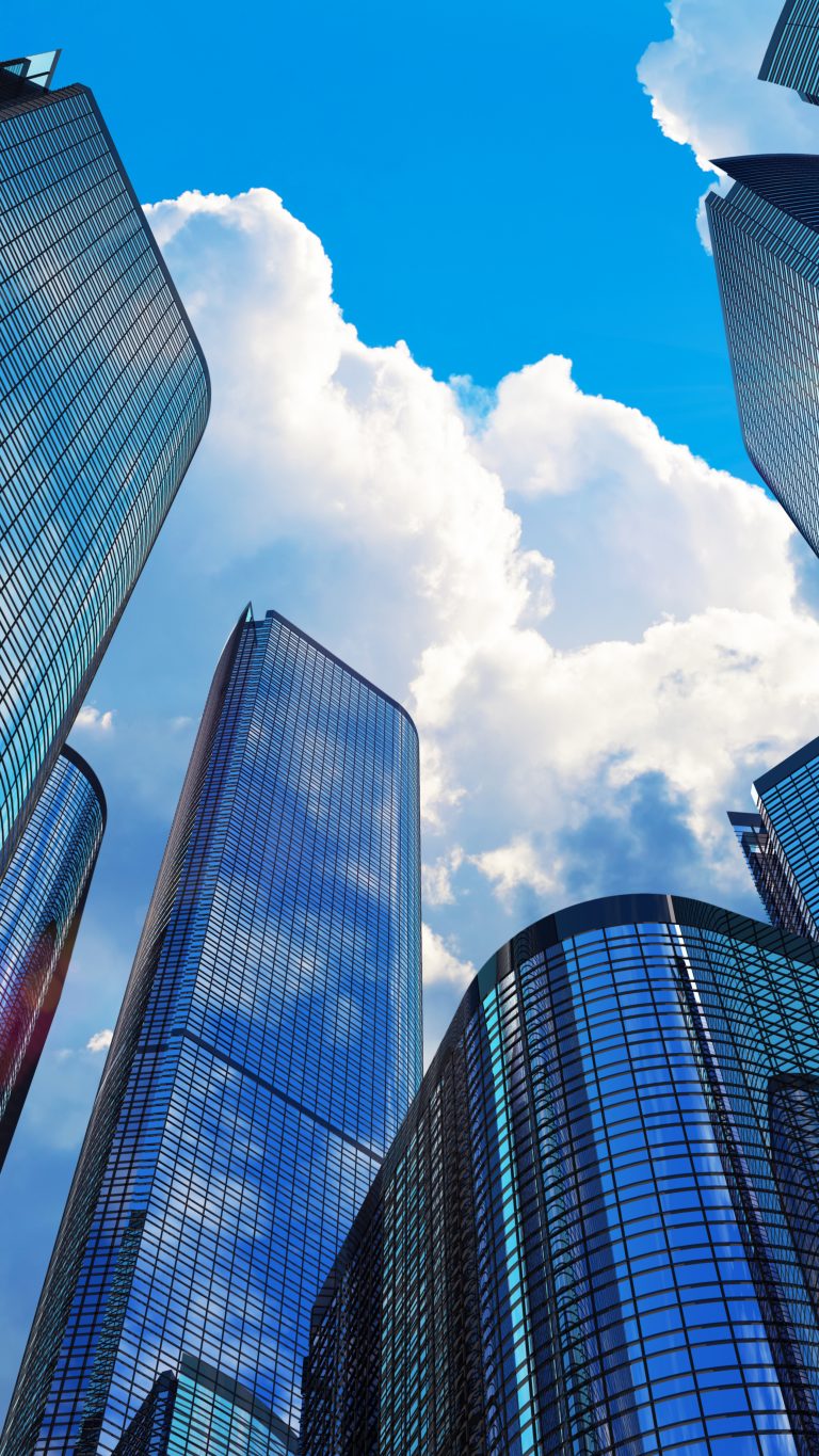 Modern business buildings